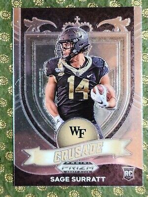 2021 Panini Prizm Draft Picks 177 Sage Surratt RC CRUSADE SILVER BASE