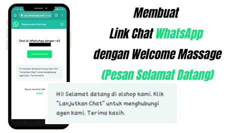 Cara Membuat Link Chat WhatsApp Dengan Welcome Massage Inwepo