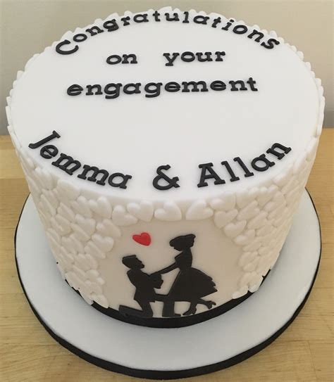 Silhouette Engagement Cake