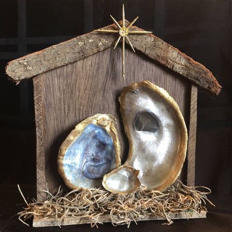 Oyster Nativity Scene Etsy Oyster Shell Crafts Shell Crafts