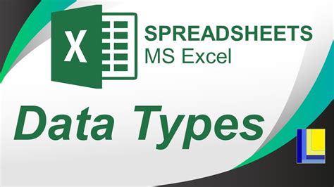 Ms Excel Data Types Youtube