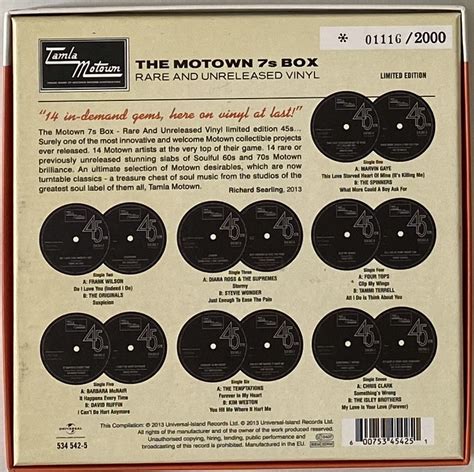 Lot 113 The Motown 7s Box Rare And Unreleased