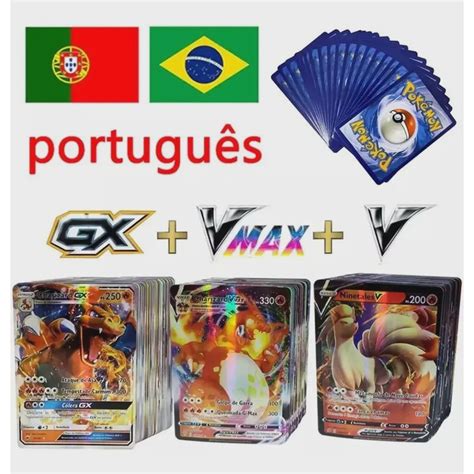 Lote Cartas Pok Mon Vmax V Gx Em Portugu S Cartas Brilhantes Sem