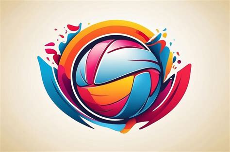 Premium Photo | A vector drawing represents colorful sports logo design