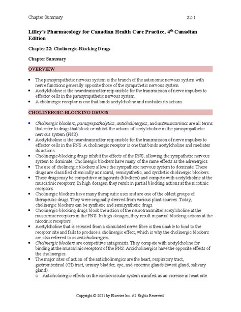 Chapter Lilleys Pharmacology For Canadian Health Care Practice