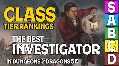 Class Tier Rankings For Dandd 5e Who Is The Best Investigator Youtube