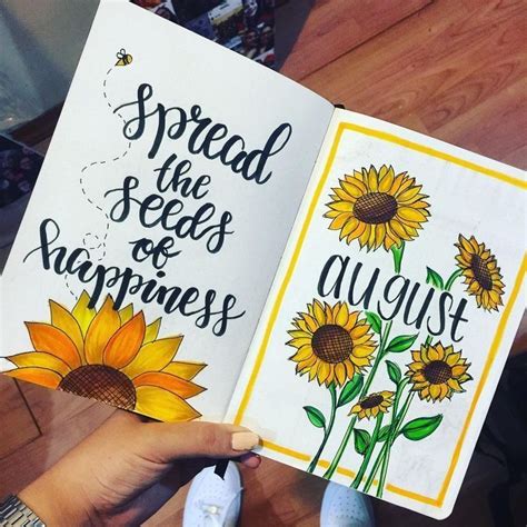 29 Sunflower Themed Bujo Spreads For Inspiration Atinydreamer