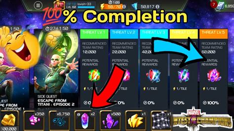 Sq Escape From Titan Ep 2 Threat Lvl 5 100 Easy Completion Mcoc Gameplay In Hindi Youtube