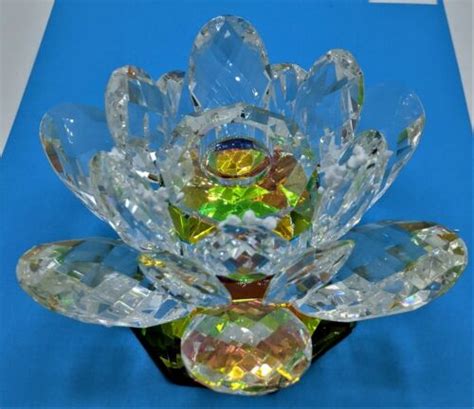 Godinger Dublin Crystal Lotus Pillar Candle Holder Ebay