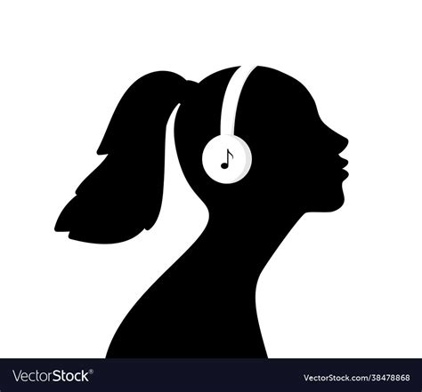 Girl Listen Music In Headphones Royalty Free Vector Image