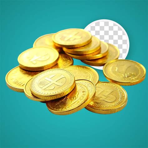 Premium Psd Stack Of Golden Coins D Rendering Isolated