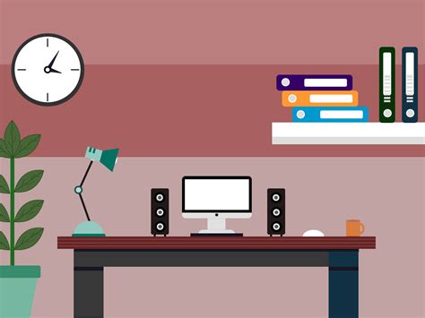 Office desk vector by Arjun Amgain on Dribbble