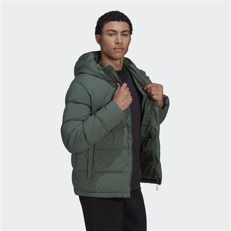 Adidas Helionic Hooded Down Jacket Green Adidas Lk