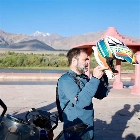 Rahul Gandhi Rides Bike In Ladakh Pangong Lake Photos Inside Avaaz24