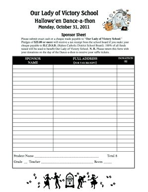 Dance A Thon Pledge Form Fill And Sign Printable Template Online