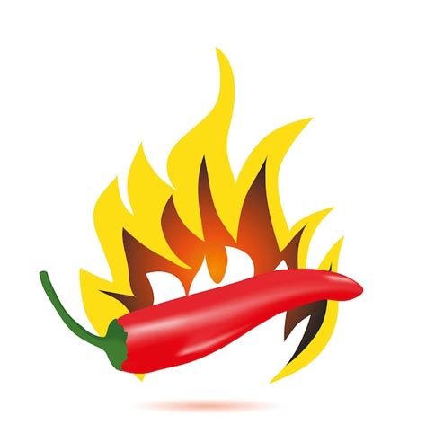 Premium Vector Hot Chilli Pepper In The Fire