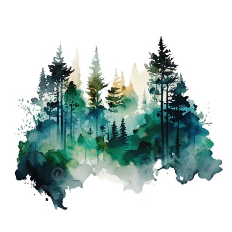 Forest Watercolor Cartoon Forest Clipart Cartoon Clipart Watercolor