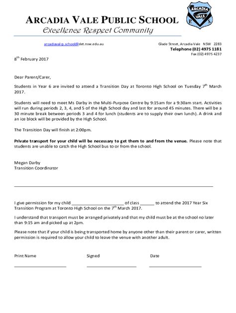 Fillable Online Arcadia Vale Public School Fax Email Print Pdffiller