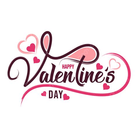 Valentines Day February 14th Calligraphy Text Pink Typography Valentines Day 14 February