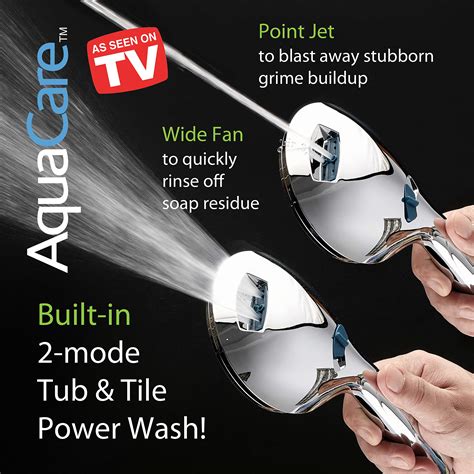 Aquacare As Seen On Tv High Pressure 8 Mode Handheld Shower Head