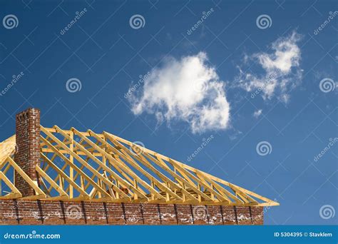 Constructing Of The Roof Stock Image Image Of Development 5304395