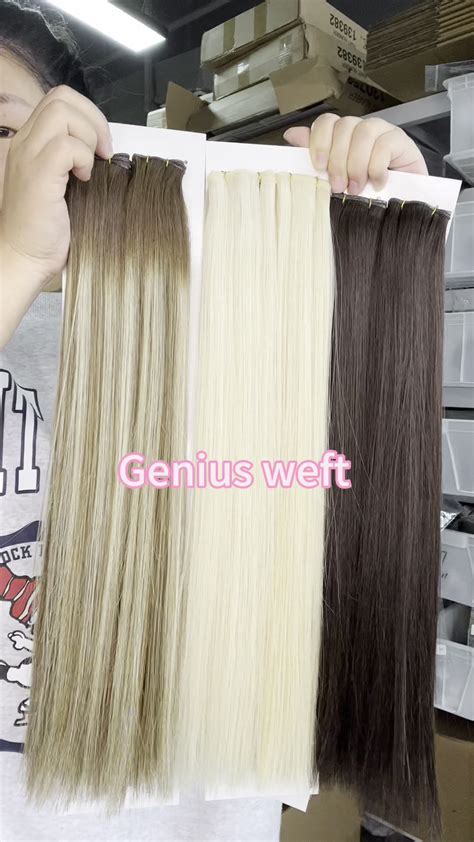 Luxury Double Drawn Genius Weft 100 Raw Remy Hair Hand Tied Genius