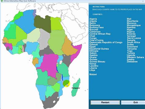 Interactive Africa Map Quiz