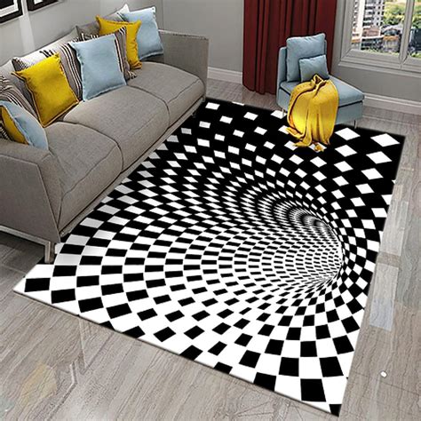 Amazon D Bottomless Hole Optical Illusion Area Rug Checkered