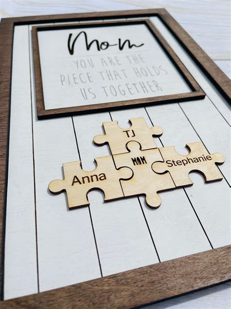 Mothers Day Puzzle Sign Personalized T For Mom Etsy