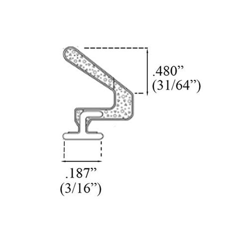 Weatherstrip T Slot Q Lon Foam Filled 187 Backing X 480 Reach