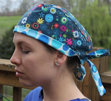 Reversible Scrub Surgical Cap Etsy Surgical Caps Cap