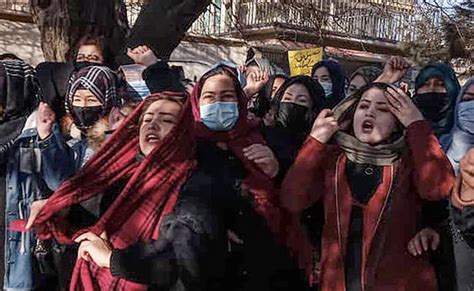 Afghan Women Stage Street Protest Against Talibans University Ban