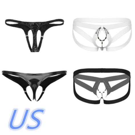 Sexy Men Underwear Lingerie Micro Thong Open Front Hole Briefs Bikini Panties EBay