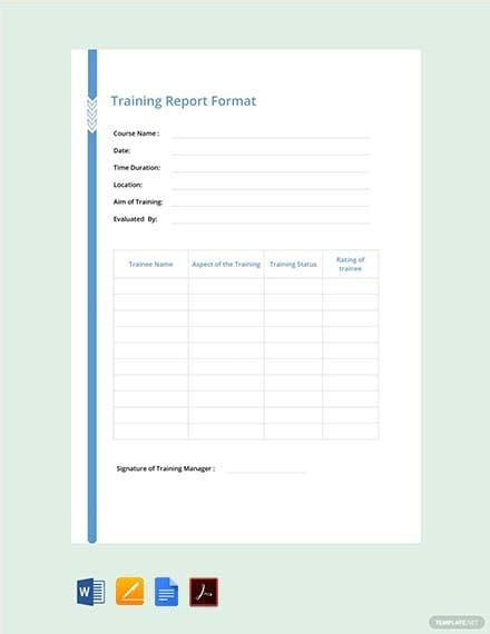 Training Report Card Template Illustrator Psd