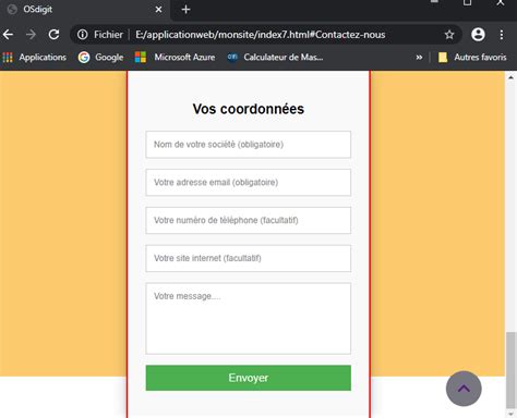 Mise En Forme Formulaire De Contact Htmlcss Par Omarbekar Openclassrooms