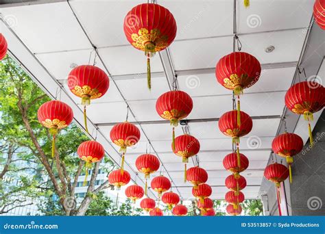 Ceiling Decorated with Hanging Chinese Lanterns Stock Image - Image of celebrate, attraction ...