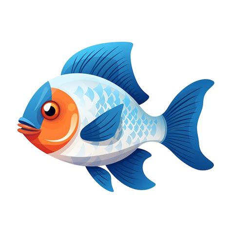 Premium Vector A Fish With A Blue Face And Orange Eyes Is Shown In A