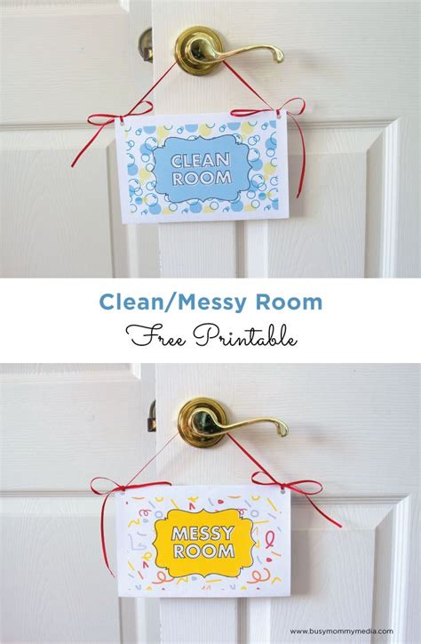 Free Printable: Clean/Messy Room Sign