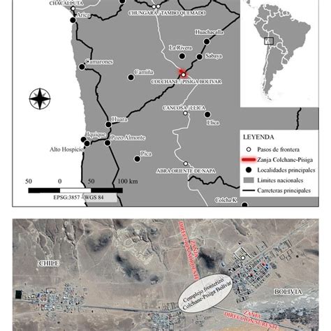 Mapa 2 Región fronteriza de Colchane Pisiga Bolívar y localización de