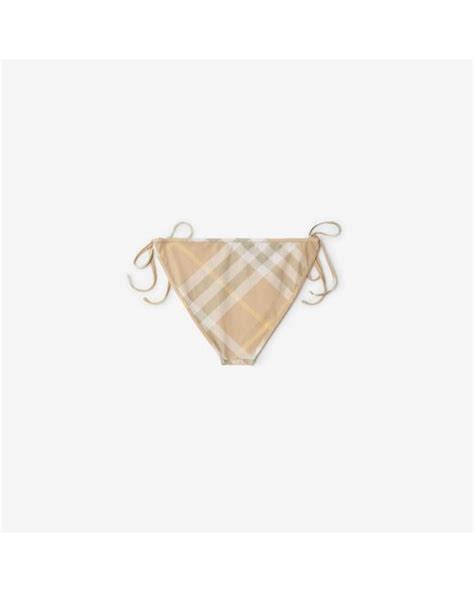 Burberry Check Bikini Briefs In White Lyst