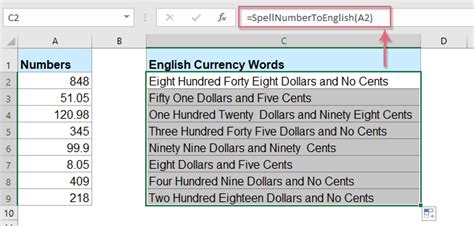 Excel How To Convert Currency And Numbers Into Words Or Text Hot Sex Picture