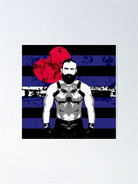 Victor Hot Leather Daddy Muscle Bear Poster For Sale By BearLust Redbubble