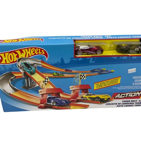 Hot Wheels Action Turbo Race Track Set Drop Down Challenge X