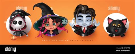 Halloween Characters Vector Set Design Trick Or Treat Character Like