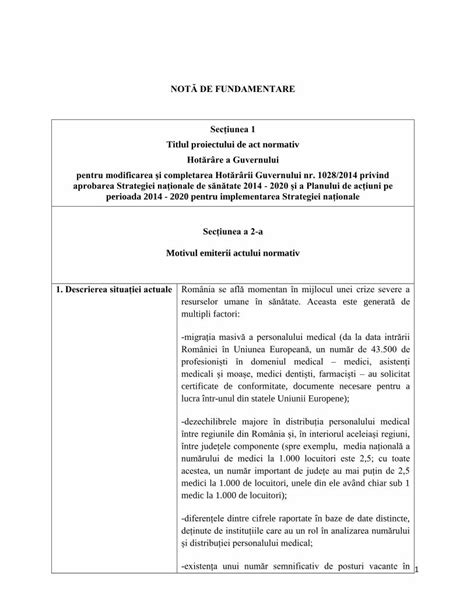 PDF NOTĂ DE FUNDAMENTARE Secțiunea 1 Titlul proiectului de act