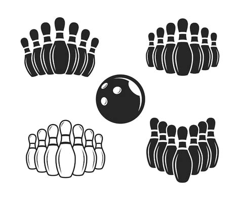 Premium Vector Vector Set Of Bowling Ball And Bowling Pin Icon Template