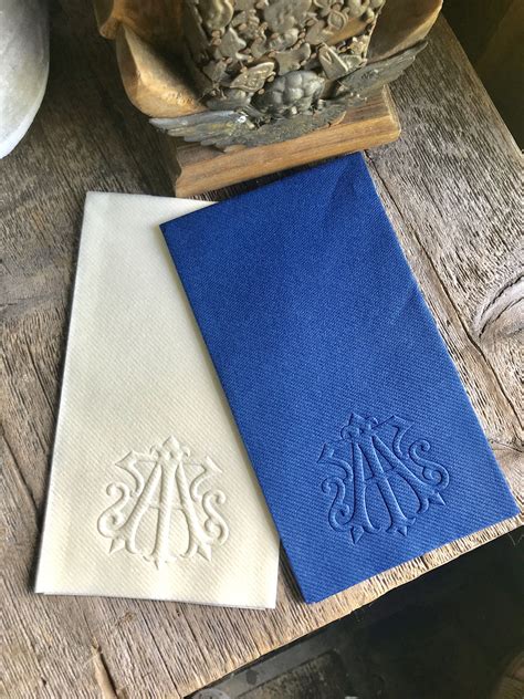 Embossed Napkins Monogrammed Linen Like Guest Towels Custom Paper