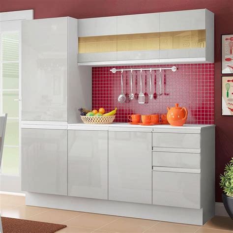 Cozinha Compacta Mdf Madesa Smart Cm Modulada Armario