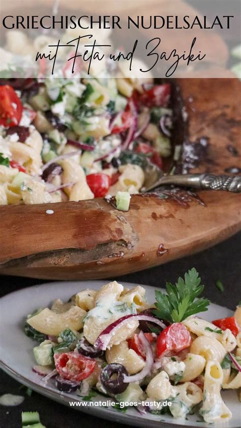 Griechischer Nudelsalat Mit Feta Und Zaziki Dressing Rezept Zaziki