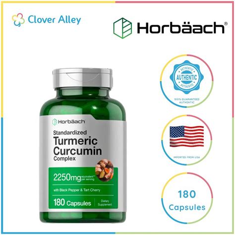 Horbaach Turmeric Curcumin complex 2250mg 180capsules (08/2026 Expiry) | Shopee Philippines